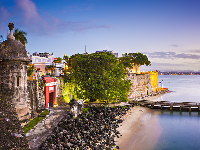 Day or night the walled citiy of Old San Juan is bustling music drinks and dancing